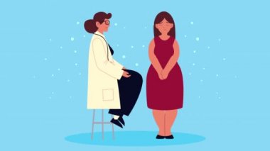 Kadın hasta karakterli bir doktor.