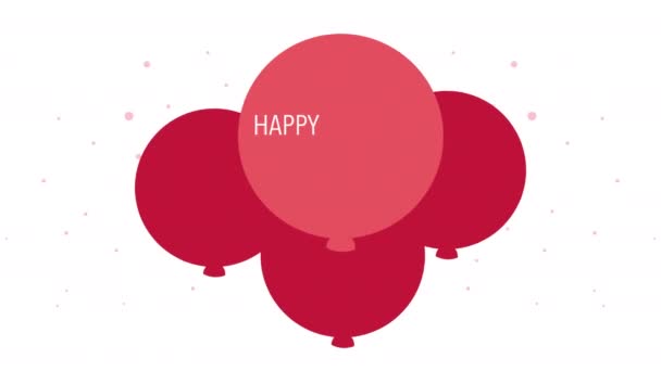 Glückliche Vatertagsschrift in Luftballons Helium — Stockvideo