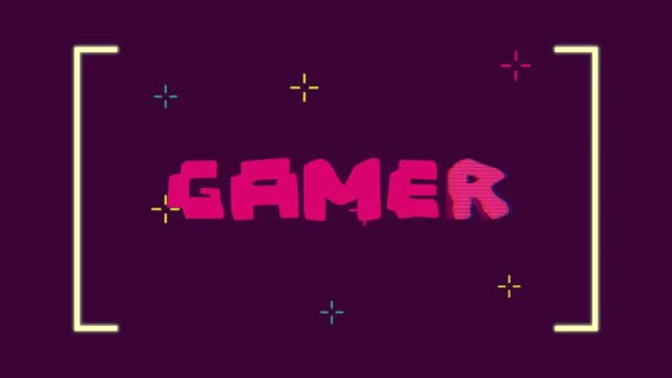 Videospielvorlage mit Gamer-Wort-Animation — Stockvideo