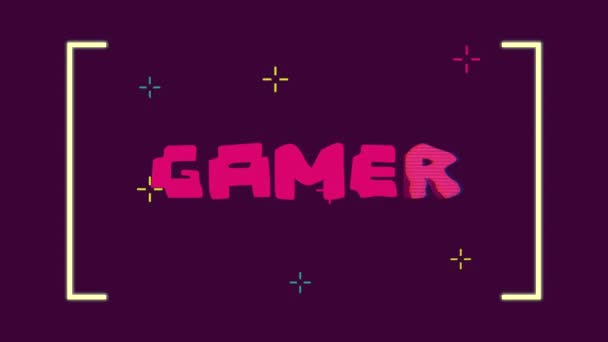 Videó játék sablon gamer szó animáció — Stock videók