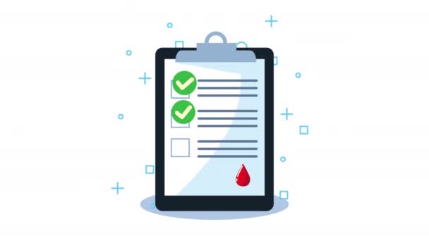 Zdravotní řád s krevním testem — Stock video