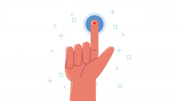 Пальца с диабетом тест анимации — стоковое видео