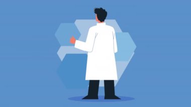 Diyabet hastası doktor karakter çalışıyor.