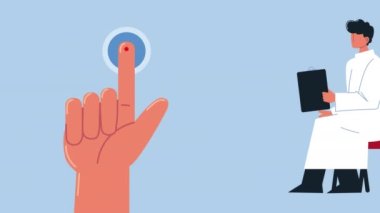 Parmak testi diyabeti olan bir doktor.