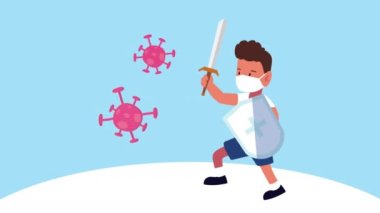 Kılıçlı çocuk covid19 önleme animasyonu