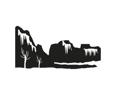 Siluet karlı dağlar