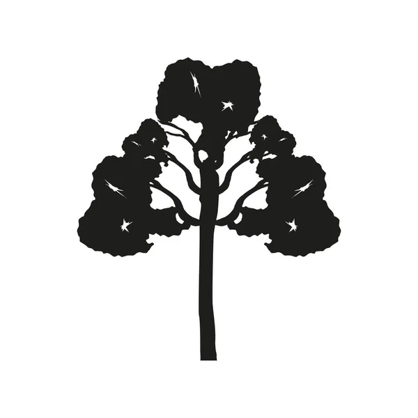 Rysunek drzewa sylwetki — Wektor stockowy