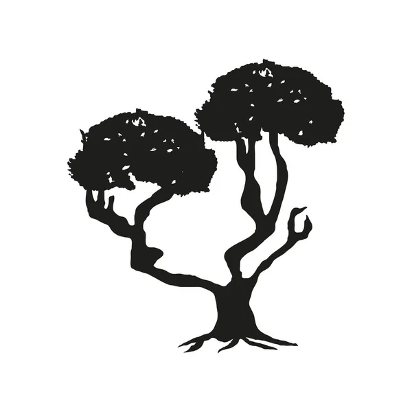 Silhouette Baum Laub — Stockvektor