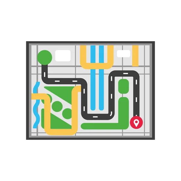 Mappa città con marcatore — Vettoriale Stock