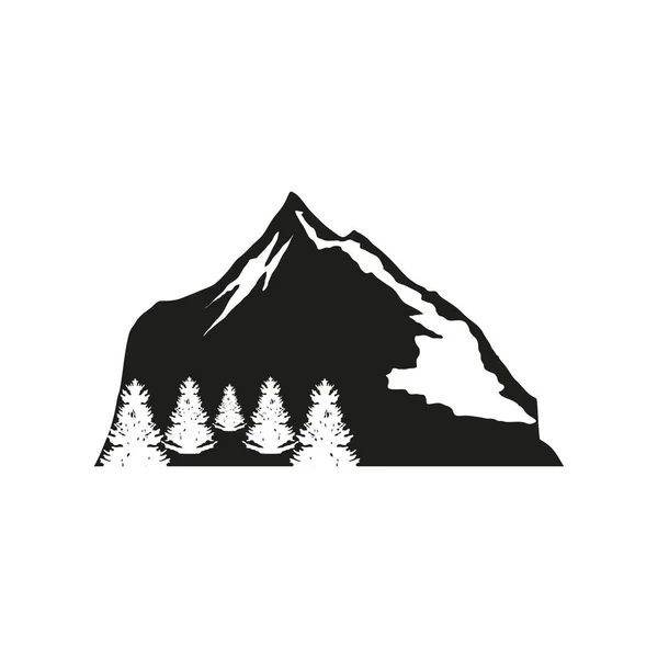 Silhouette der Bergvegetation — Stockvektor
