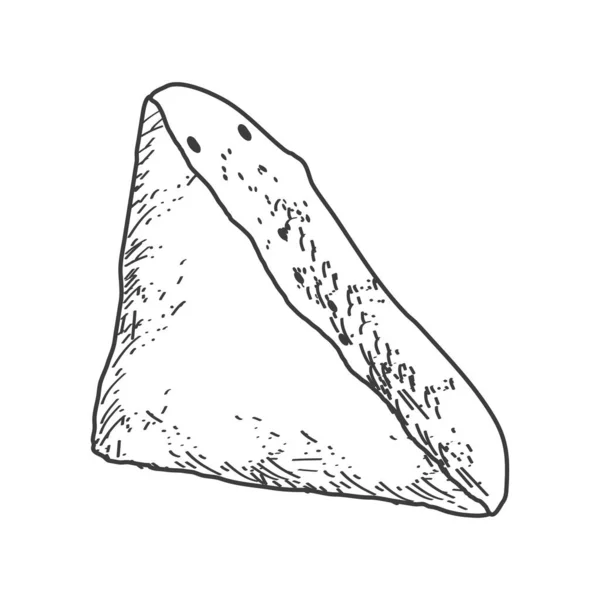 Sketsa potongan roti - Stok Vektor