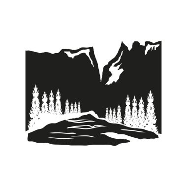 Siluet vadisi ağaçları