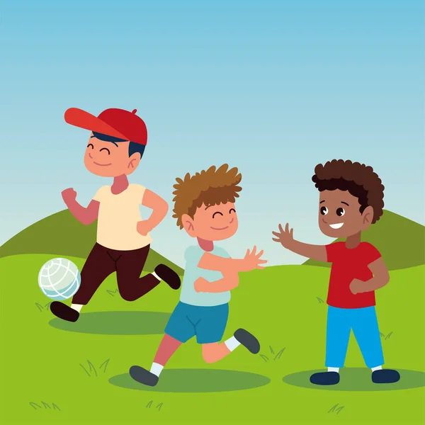 Gruppo bambini palla — Vettoriale Stock