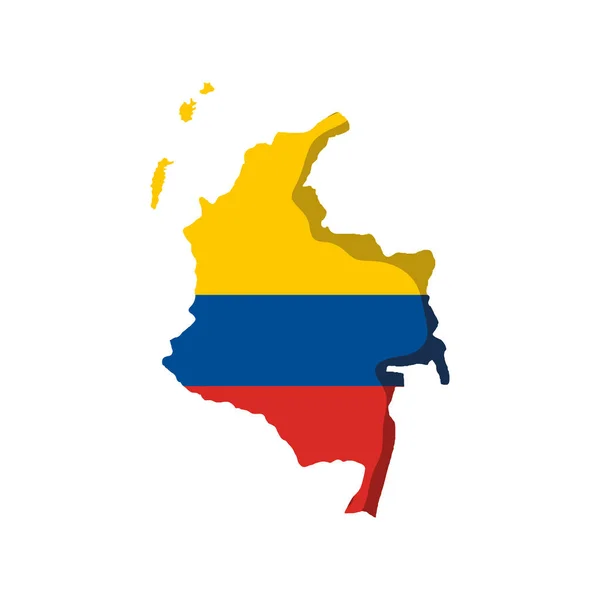 Kolombiya harita bayrağı — Stok Vektör