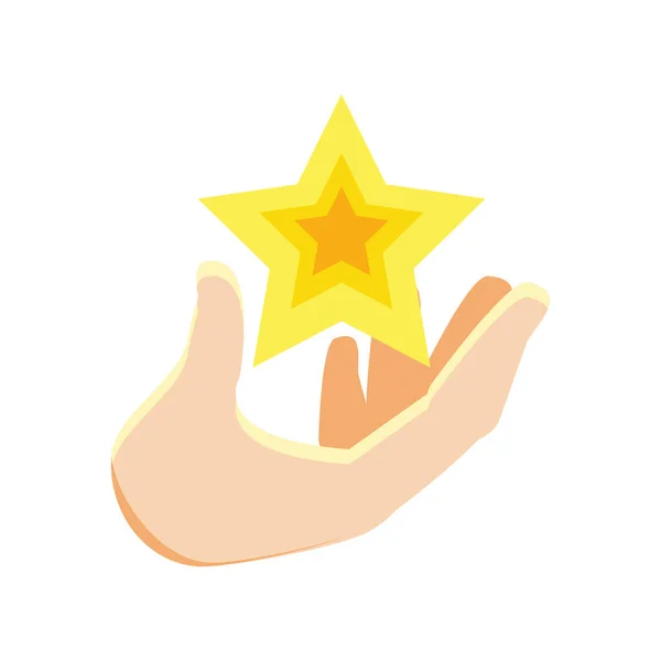 Main avec étoile — Image vectorielle