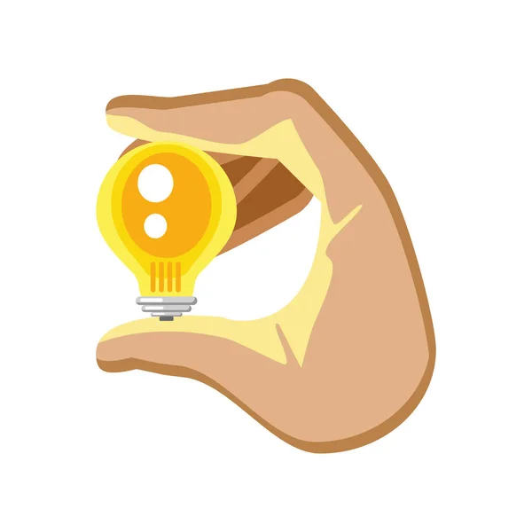 Hand holds bulb — Stock Vector