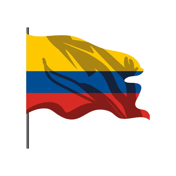 Viftar flagga colombia — Stock vektor