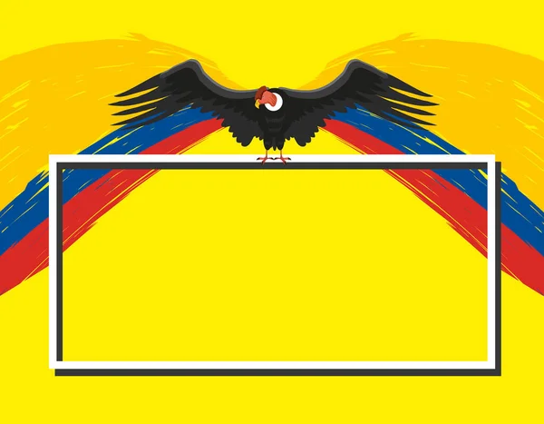 Colombia flagga kondor — Stock vektor