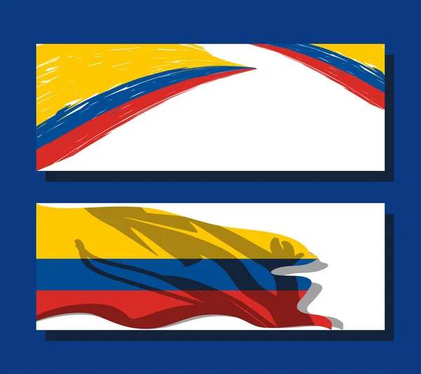 Colombia flaggor flaggor — Stock vektor