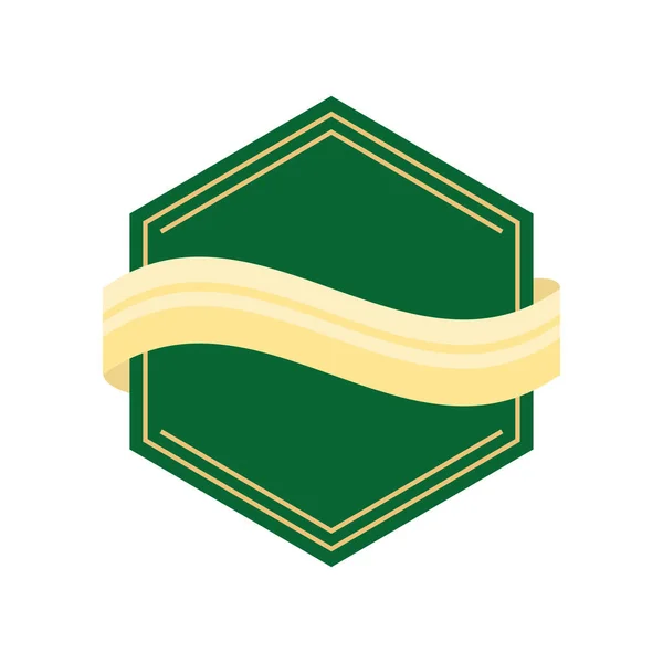 Etiqueta verde geométrica — Vetor de Stock
