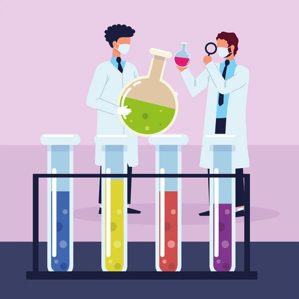 Cientistas profissionais de laboratório — Vetor de Stock