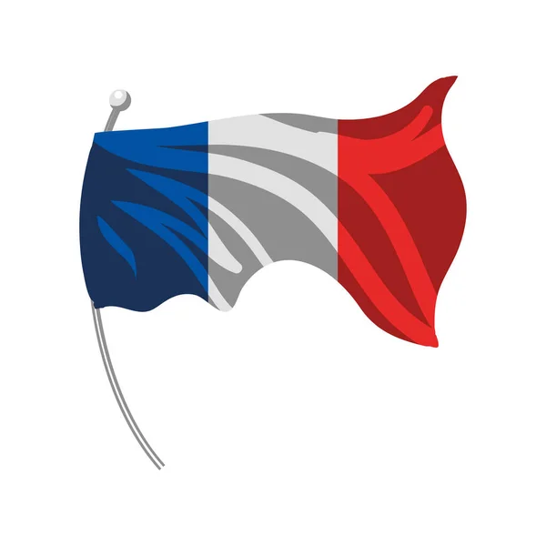 Drapeau français agitant — Image vectorielle