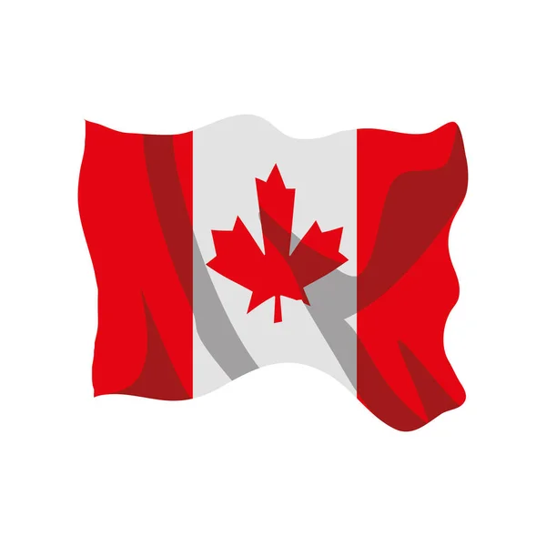 Bandeira canadiana acenando — Vetor de Stock