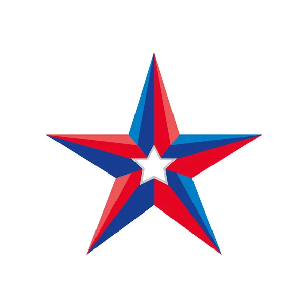 Estrella con bandera americana color — Vector de stock