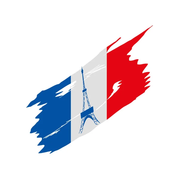 Französische Flagge wehen — Stockvektor