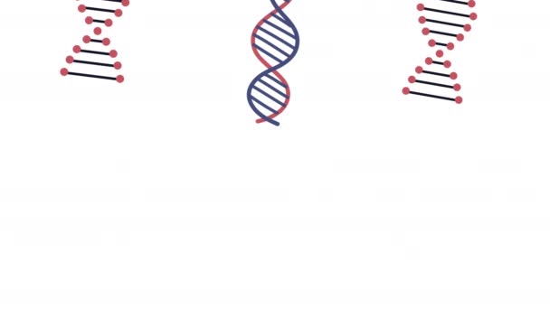 Анимационная лаборатория ДНК-молекул — стоковое видео