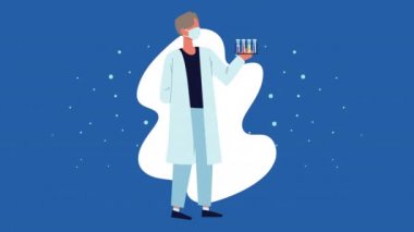 tüp test laboratuvarı olan erkek bilim adamı