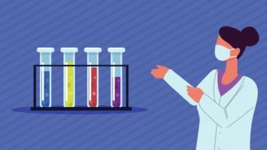 kadın bilim adamı laboratuvar işçi tüpleri testi