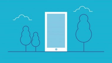 Kadın animasyonlu akıllı telefon aygıtı