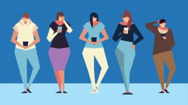 Akıllı telefon karakterleri kullanan insanlar