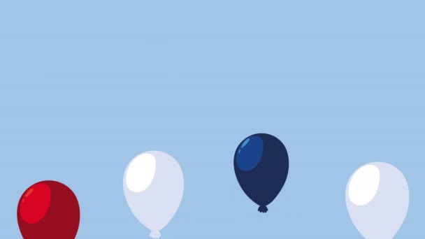Соединенные Штаты Америки праздник с воздушными шарами гелия — стоковое видео