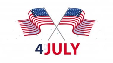 Bağımsızlık günün kutlu olsun. Üzerinde bayraklar olan ABD harfleri.