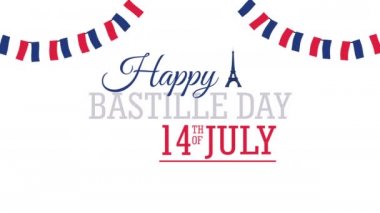 Bastille Günü Fransa Kutlaması Çelenklerle süslenmiş