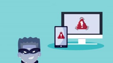 Masaüstü ve akıllı telefon siber suçlarına sahip bir bilgisayar korsanı