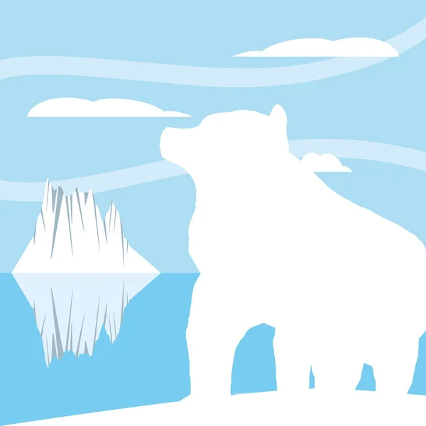 北极熊的轮廓 — 图库矢量图片