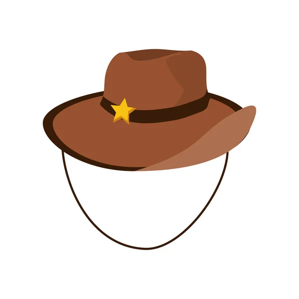 Old western sheriff hat — Stock Vector