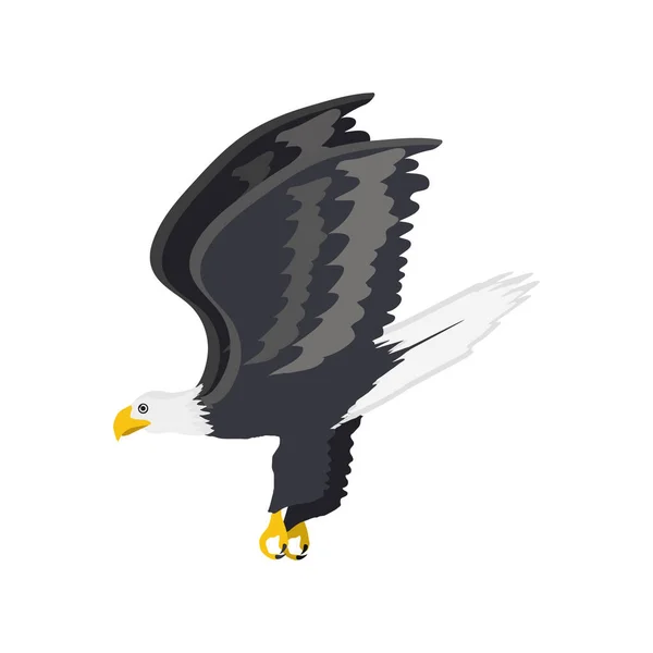 Flying bald eagle — Stock Vector