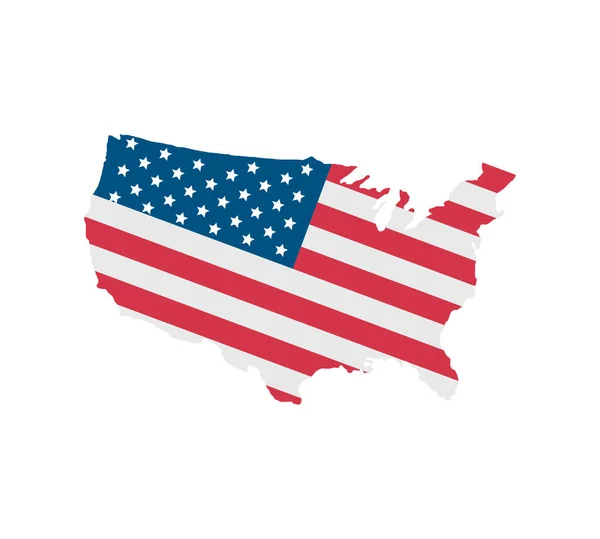 アメリカ国旗の地図 — ストックベクタ