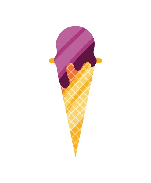 Helado en un cono — Vector de stock