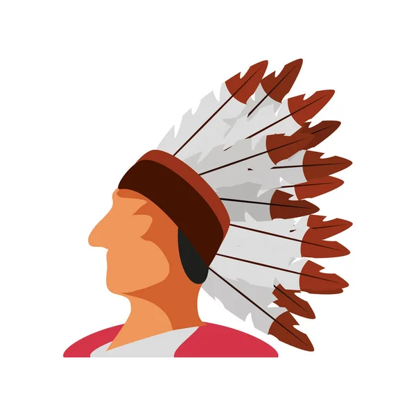 미국 원주민의 머리 — 스톡 벡터