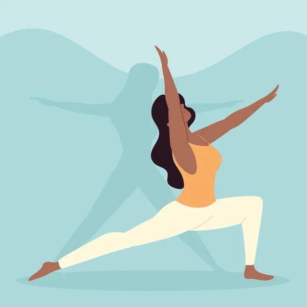 Mladá žena cvičí jógu — Stockový vektor