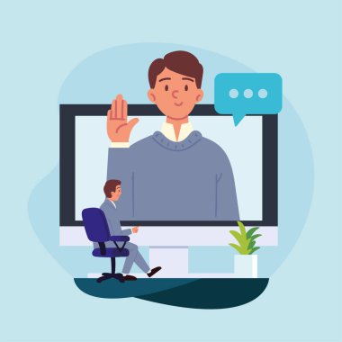 Video çağrısı yapan adamlar