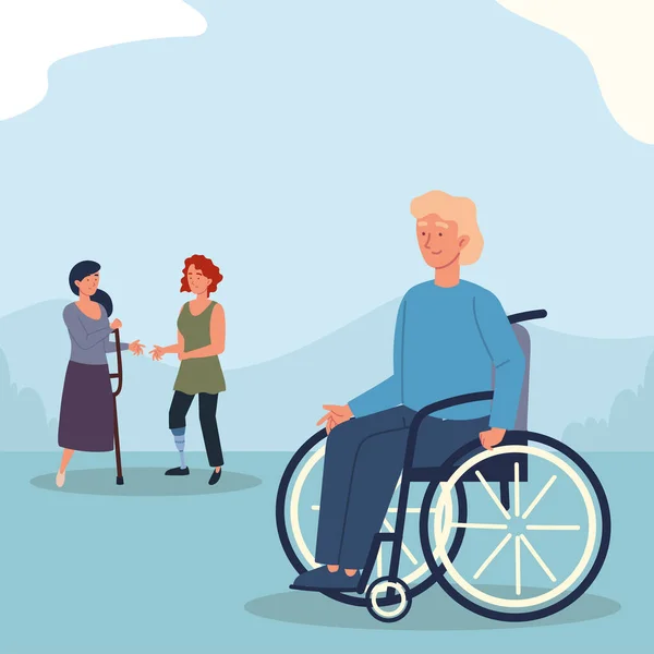 Personnes handicapées — Image vectorielle