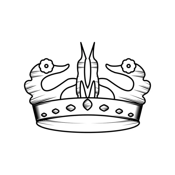 Crown monarch icon — Stock Vector