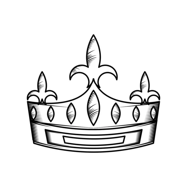 Corona icono antiguo — Vector de stock