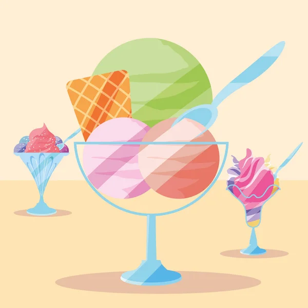 Helado en una taza — Vector de stock